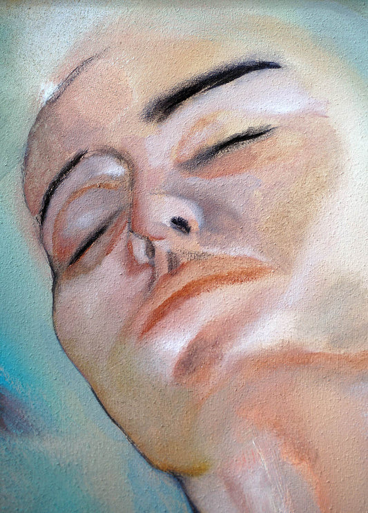 Detalle del rostro con ojos cerrados