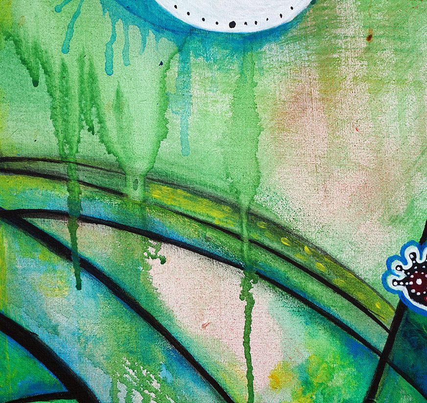 Detalle de chorreado bajo la luna