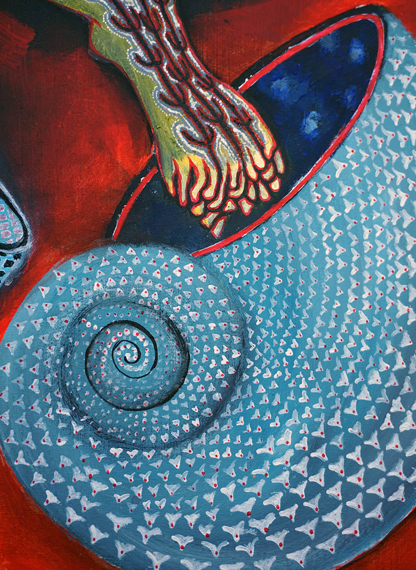 Detalle de una de las caracolas