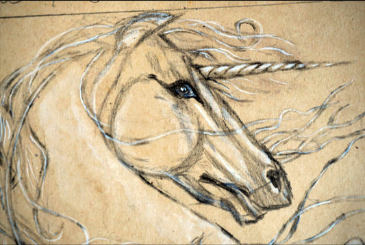 Detalle de la cabeza de unicornio