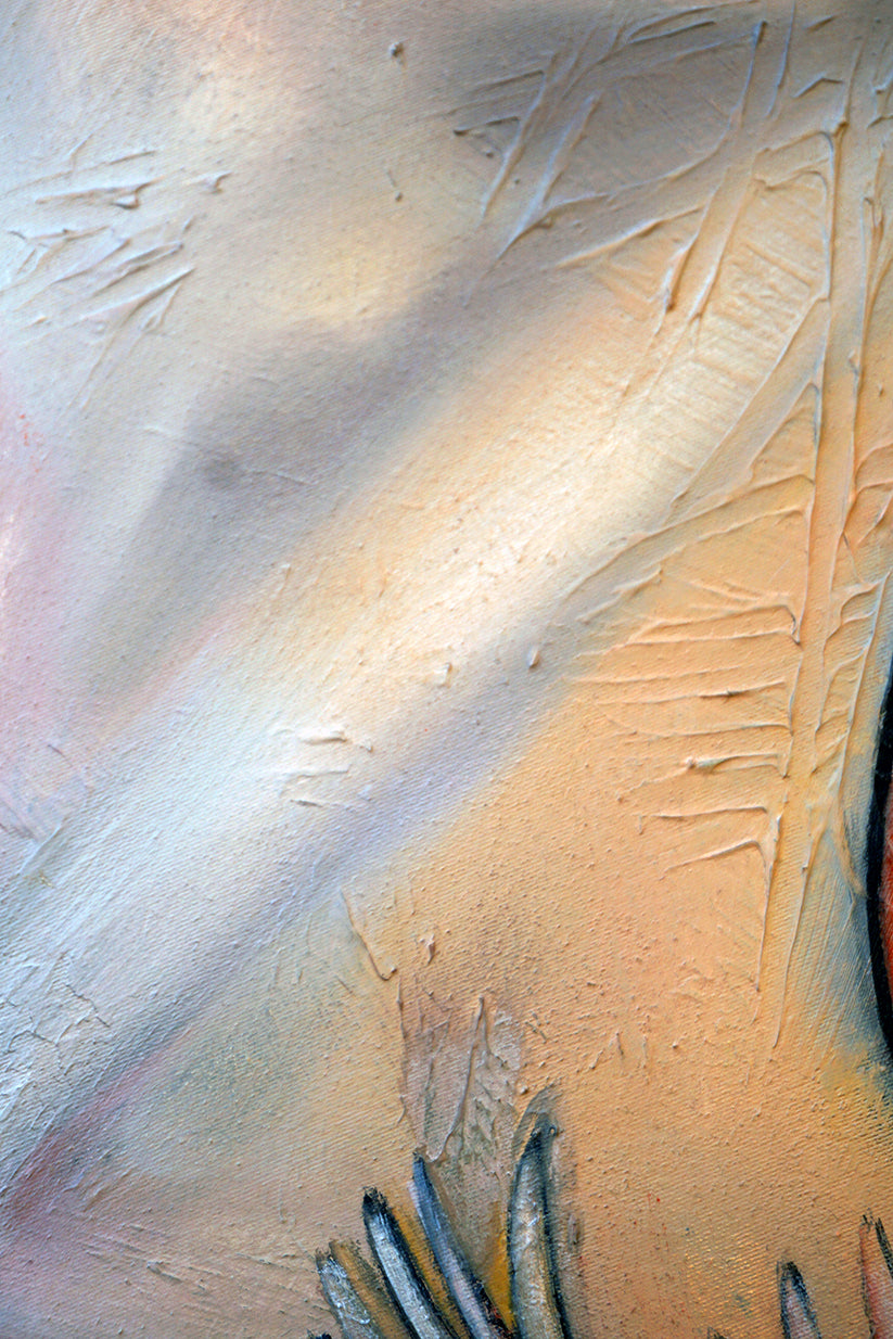 Detalle de las texturas del fondo del lienzo