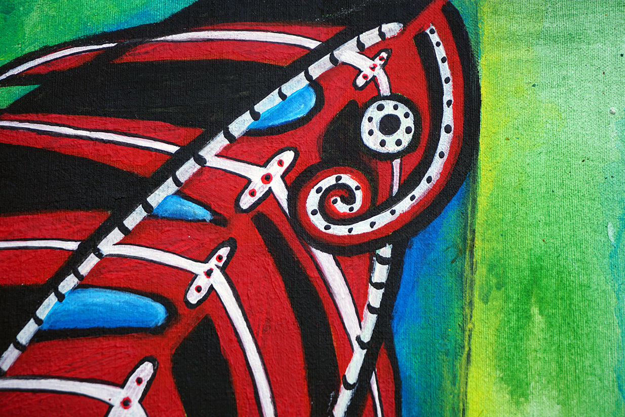 Detalle de pez primitivista