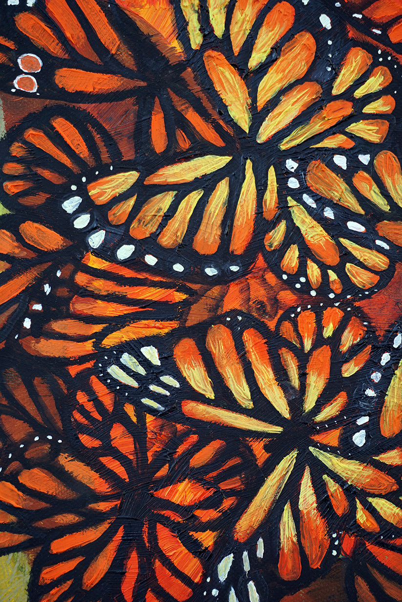 Mariposas monarca, estilo impresionista