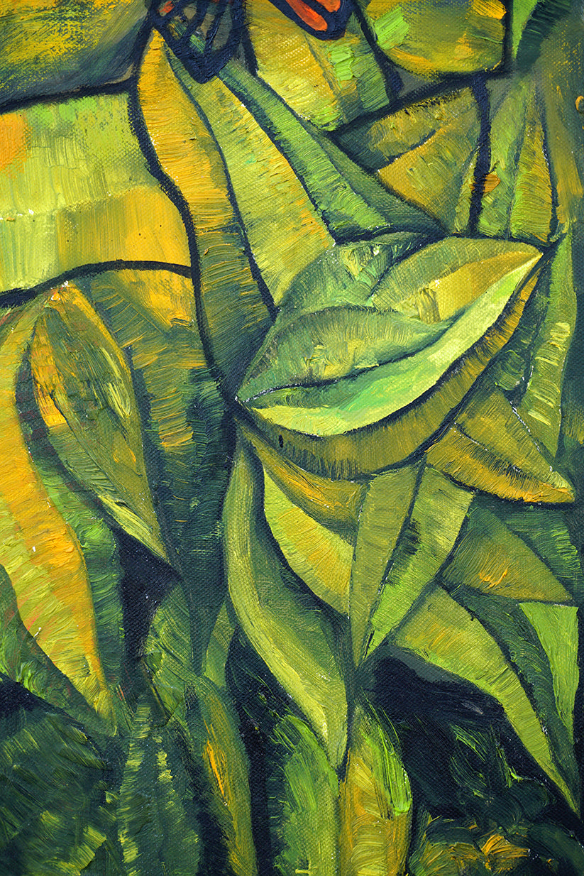 Fondo de vegetación, estilo impresionista